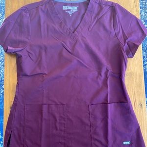 Red greys anatomy scrub top
